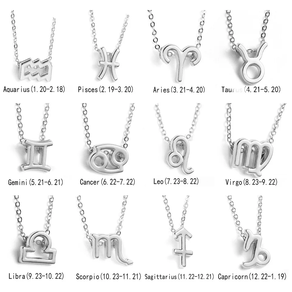 COLORFUL BLING 3-Piece Zodiac Necklace Set - Constellation Choker With Wish Card - View #4