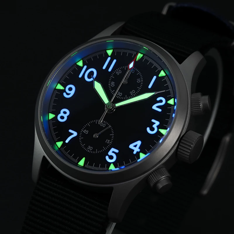 Militado Watch For Man Quartz Chronograph VK61 Chronograph 100M Water Resistant Military Style Vintage Watches BGW9 Luminous