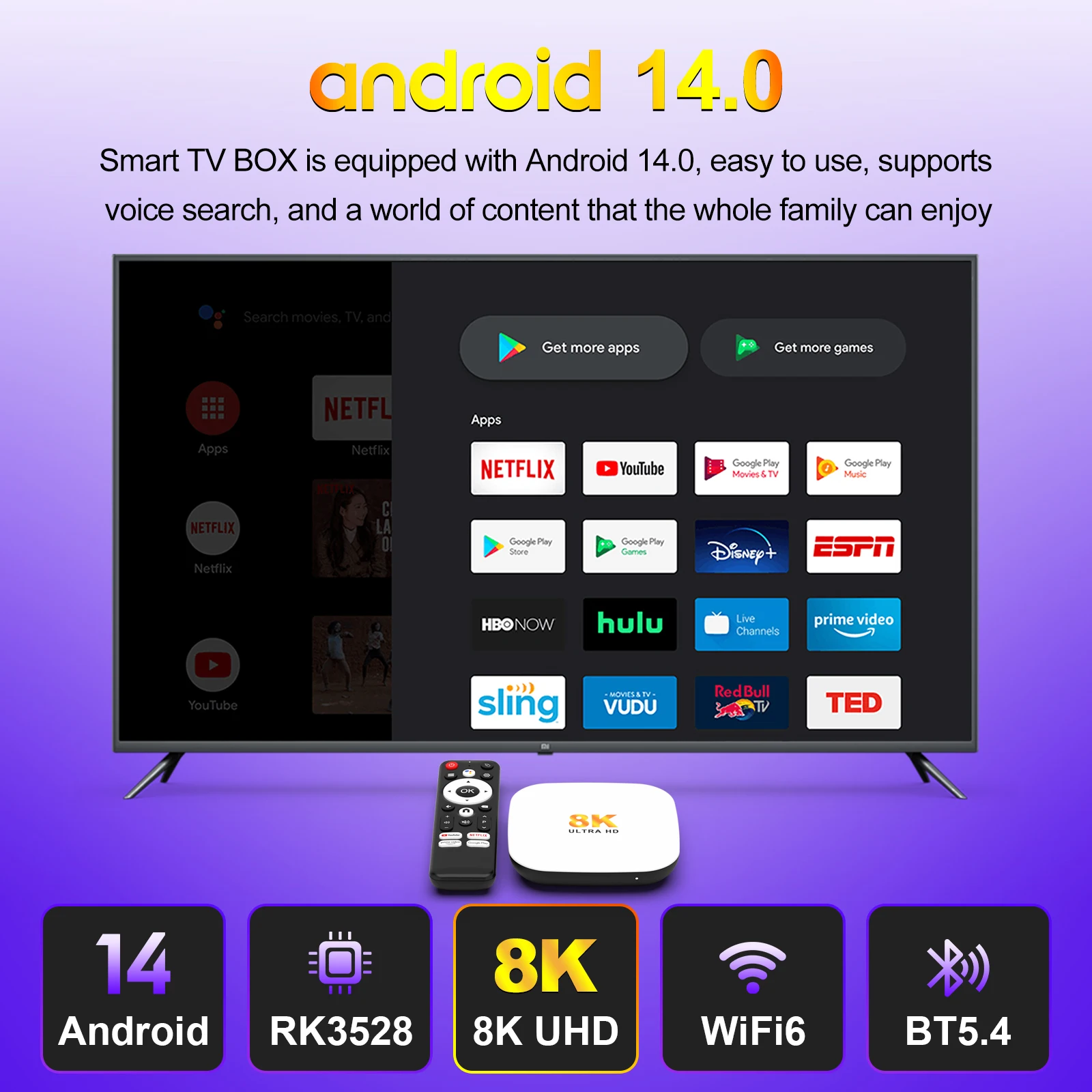 Smart TV Box H96 MAX M2 PLUS Rockchip RK3528 8K WiFi6 BT5.4 Google Voice Assista