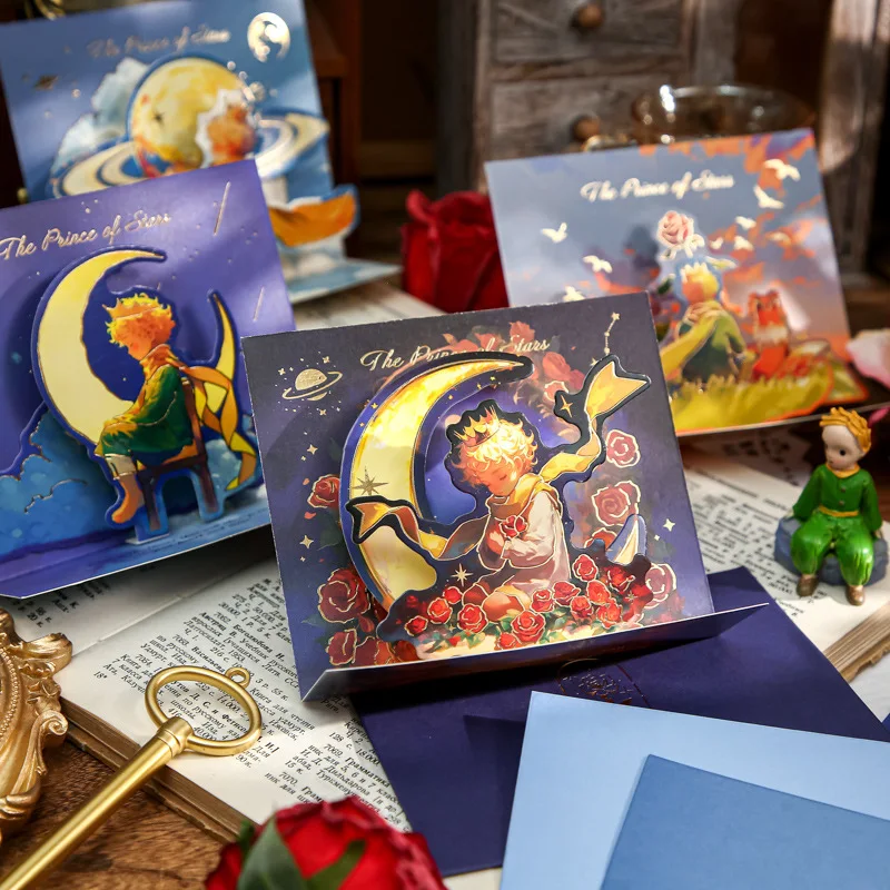 1 pop-up 3D greeting cards Warm Universe series Happy Birthday wishes message card holiday universal gift greeting cards