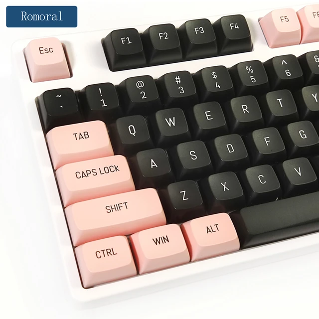 メカニカルゲームキーボード用キーキャップ,149キー,Bluetooth付き,黒とピンクの二重ショット,diyキーキャップ,カスタムキーボード用