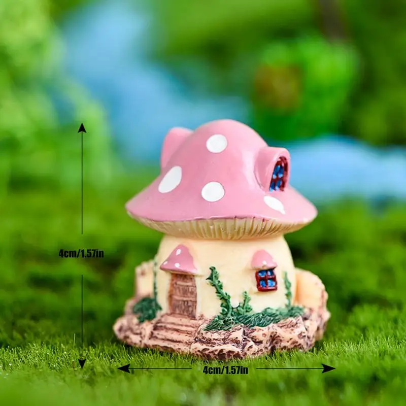 10pcs Micro-landscape Accessories Mushroom House Ornaments Building Resin Mushroom House Mushroom House Garden Decoration images - 6