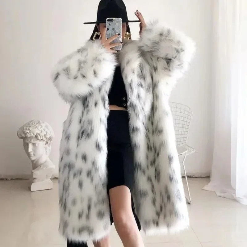 Jackets Faux Fur Coat Women Coat Long Waistless Long Sleeved Fox Fur