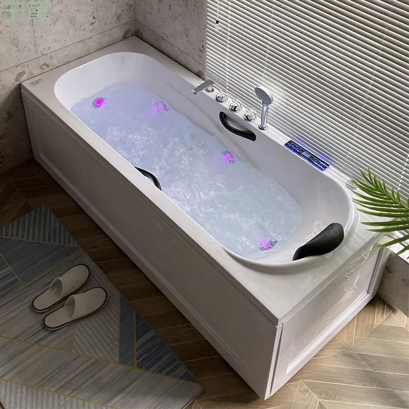 Thickened acrylic bathtub Small apartment Adult Surfing massage Constant temperature heating Smart