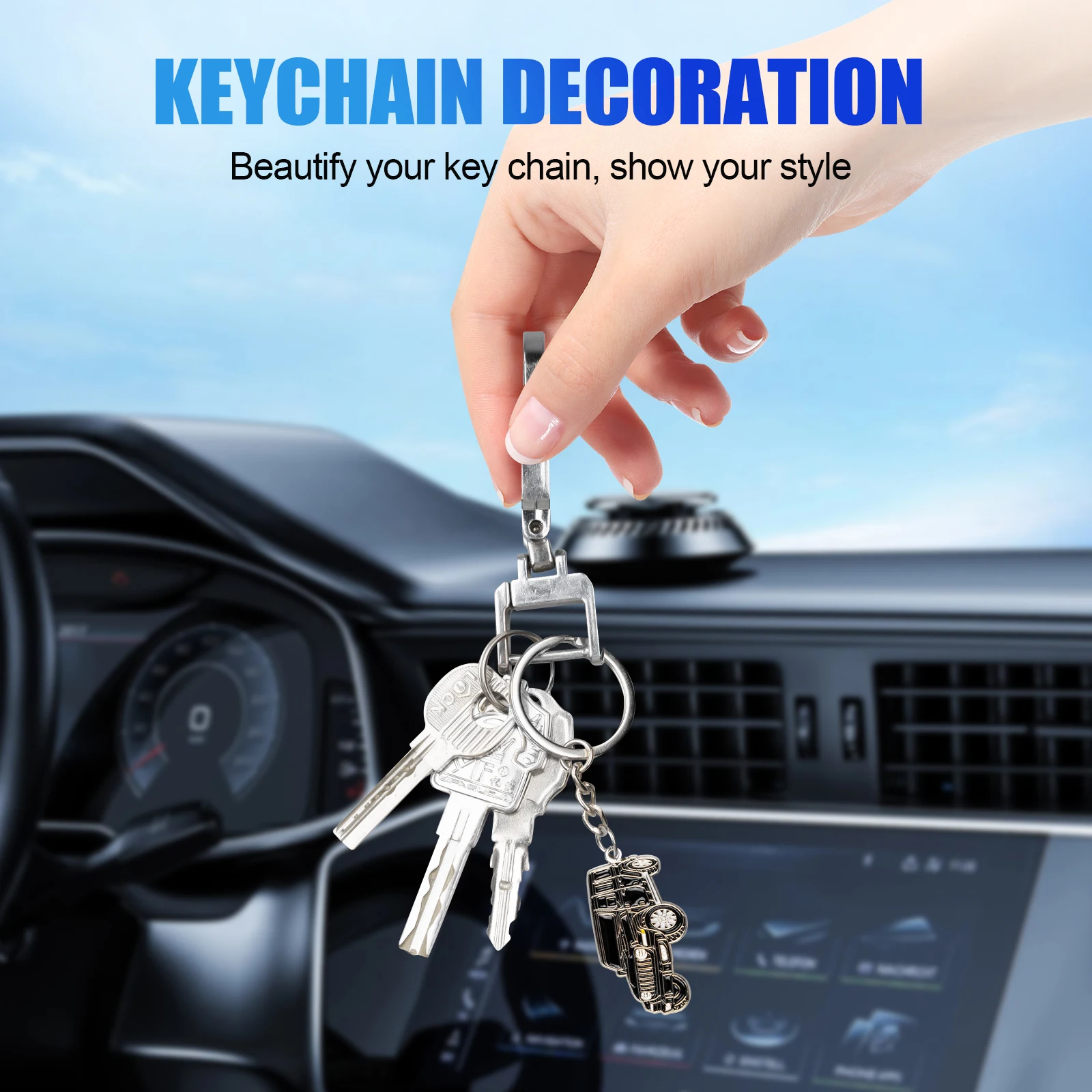 Jeep Car Keychain Accessory With Key Ring 2