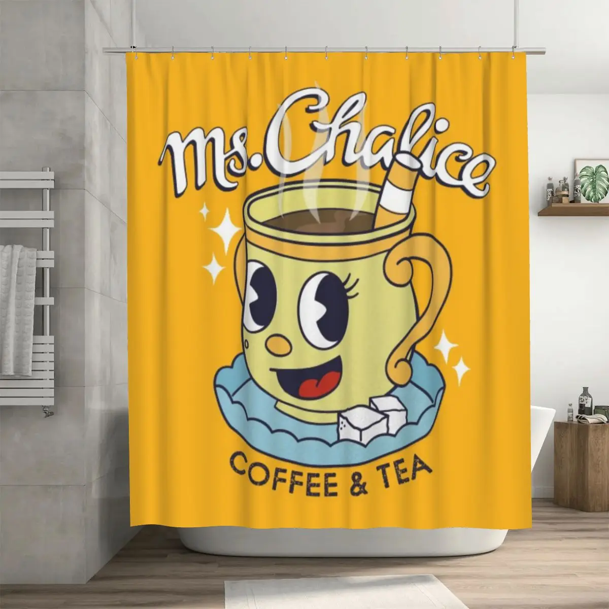 

Занавеска для душа для кофе и чая с крючками 72x72 дюйма