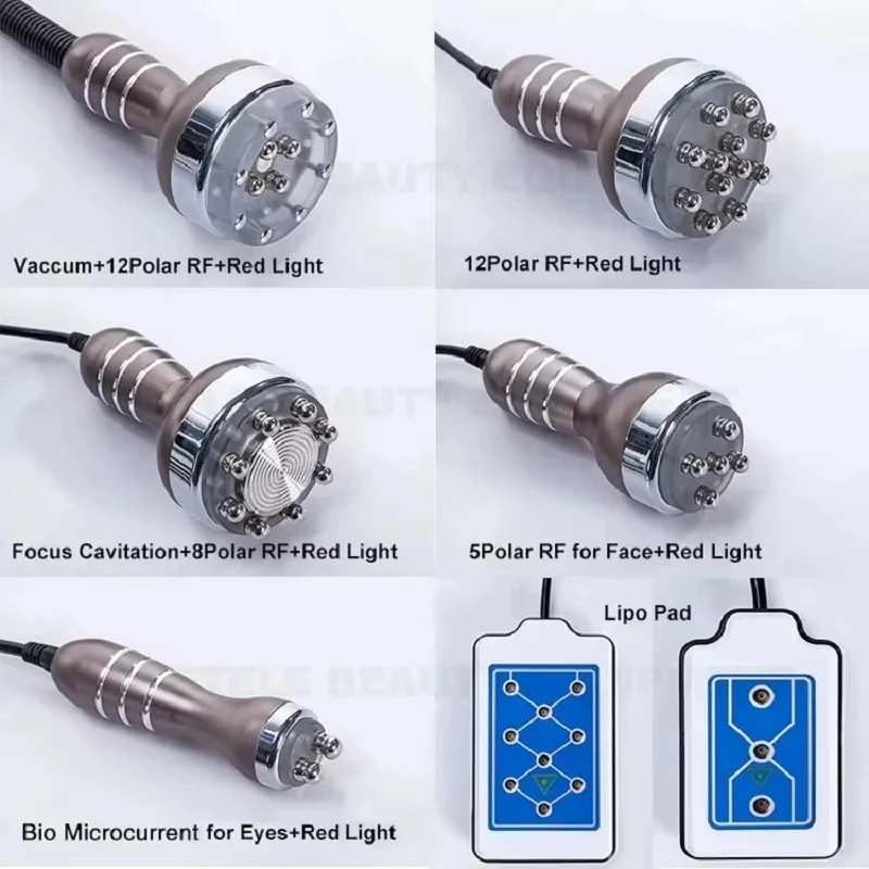 6 in 1 40K Ultrasonic Cavitation Body Sculpting Cavitation Vacuum Rf Cellulite Reduction Machine 6