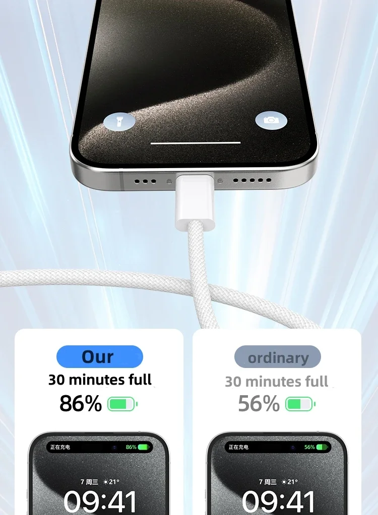 E3 original 60w tipo-c cabo carregador rápido para apple iphone 16 pro max 15 usb c carregamento rápido para xiaomi samsung tecelagem cabo