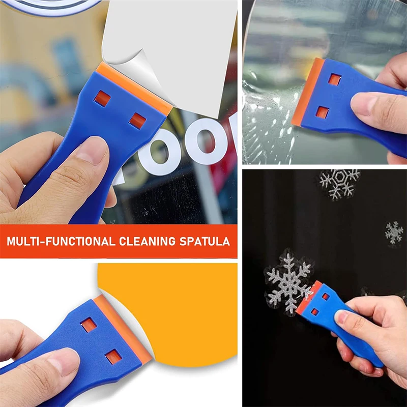 Plastic Razor Blade Scraper 100 Pcs Plastic Blades Window Cleaning Scraper for Removal Glue Labels Sticker on Car Glass