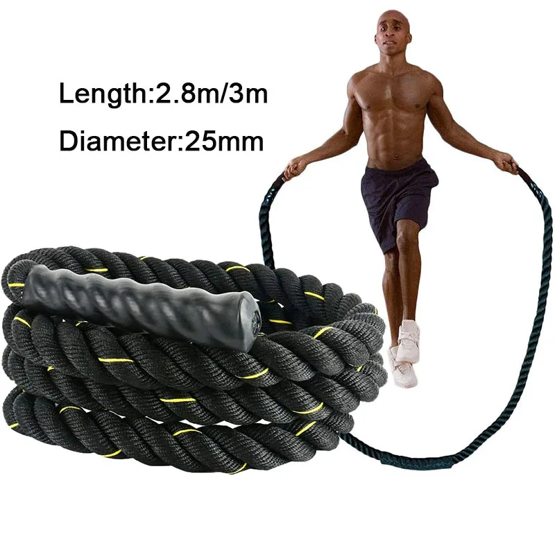 

Тяжелая веревка для фитнеса, бойцовская Скакалка для силовых тренировок, улучшение силы мышц, фитнес, домашнее оборудование для спортзала