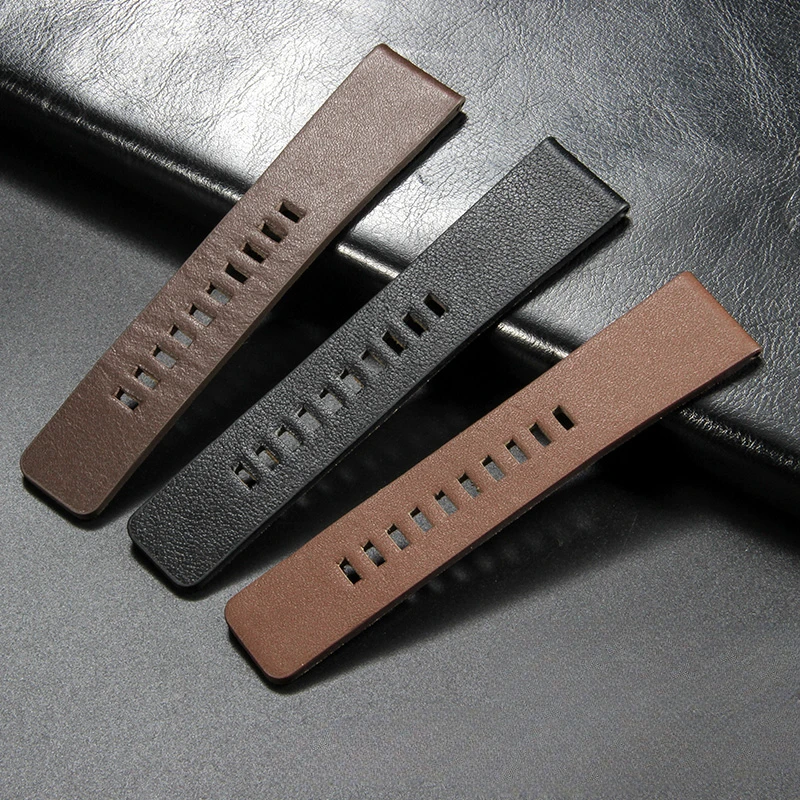 Luxury Genuine Leather Watch Strap with Plain Weave Buckle and Tool