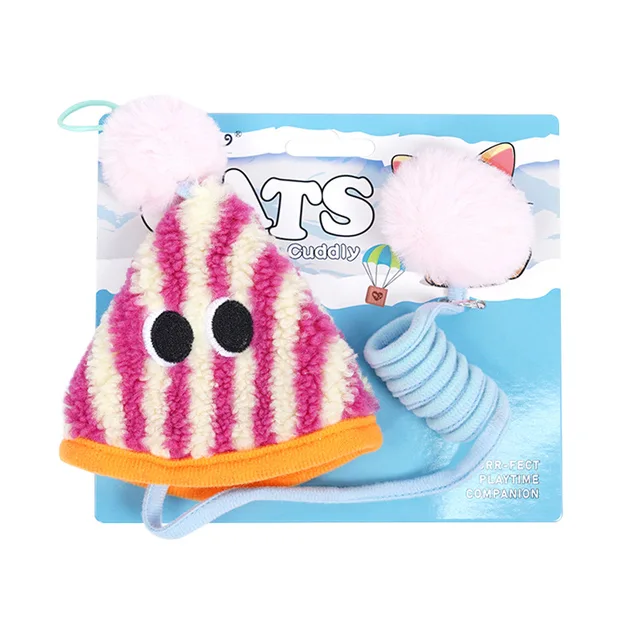 Cat Toys for Self Enjoyment Relaxation Swinging Hanging Door Style Furry Ball Elastic Rope Cat Teaser Stick 4