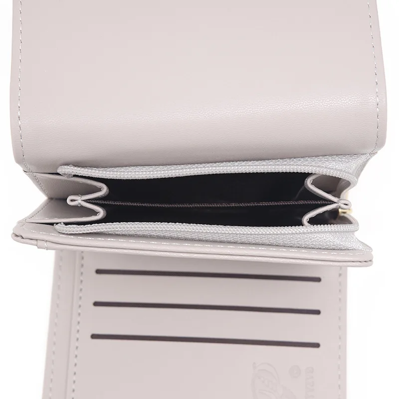 New Style Women's Wallet Small Fresh Simple Ins Floral Pendant Tri Fold Multi Card Slot Coin Purse