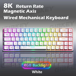 Magnetic Axis RGB Backlit Mechanical Gaming Keyboard with 8K Return Rate and Hot Swap Switches - Magnetic Switch (White - RGB)