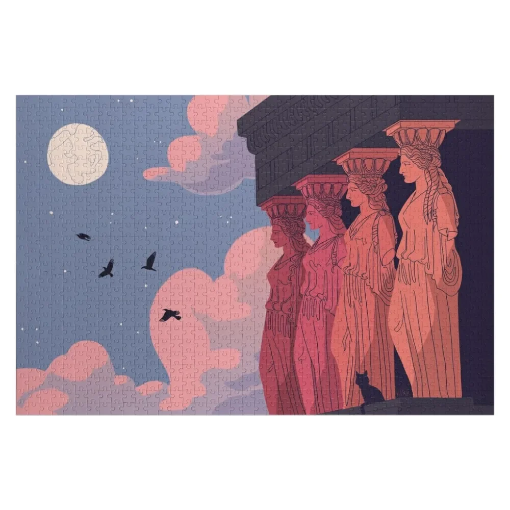 

Пазл Caryatids в сумерках, индивидуальный подарок для детей, деревянный фото, персонализированный пазл
