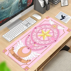 Grand tapis de souris Cardcaptor Sakura, clavier de jeu, pour ordinateur, tablette, bureau, avec bord verrouillable 
