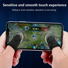 

1 Pair Finger Cover Sweat-proof Sensitive Ultra-thin Video Games Touch Screen Fingertip Gloves for PUBG Mobile Game