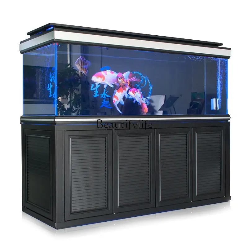 

Fish Tank Medium and Large Pure Aluminum Alloy Living Room Floor Super White Bottom Filter Aquarium Change Water