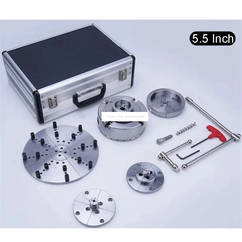 가정용 목재 선반 척, 셀프 센터링 목공 로터리 선반 척, 알루미늄 합금 목공 척 세트, 5.5 인치