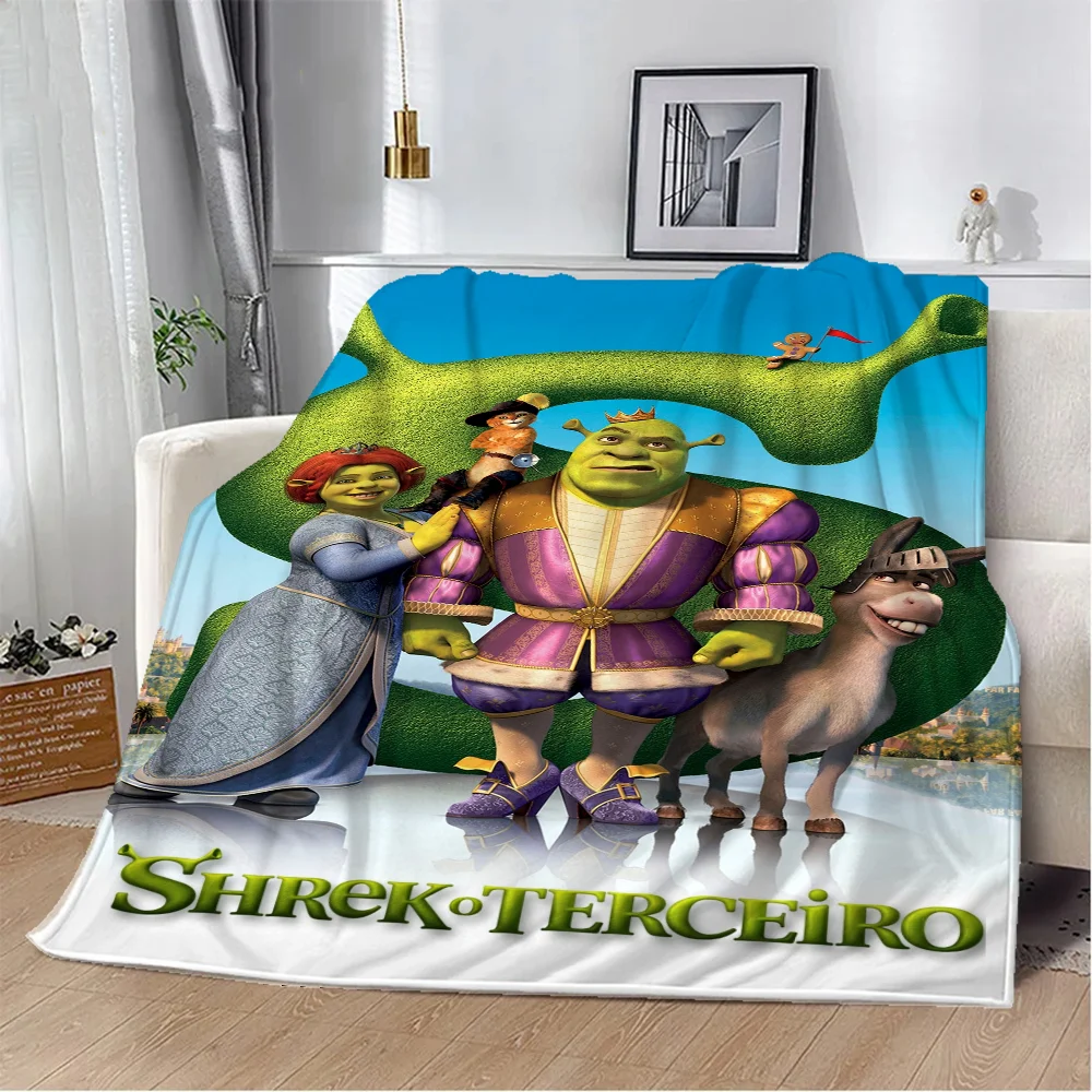 Hand Knitted Blanket Microfiber Blanket Thickened Blanket Flannel Throw Blanket Shreks Anime Blanket King Size Thick Blankets Winter Knitted Plaid Beach Towel Home Interior Microfiber Bedding Bed Throw