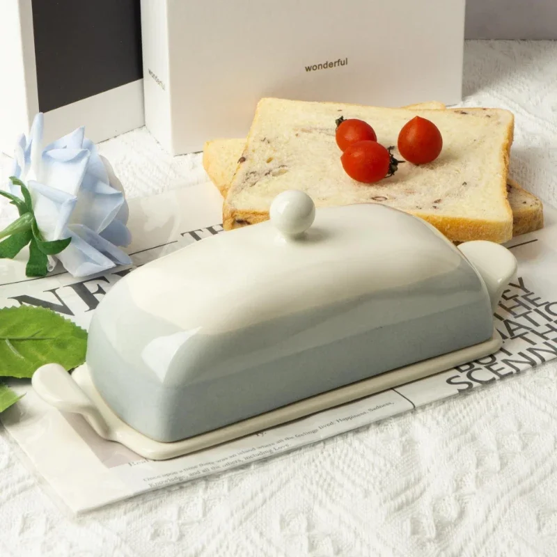 Caja De Mantequilla De Cerámica Navideña - Con Tapa, Estilo Gnomo, Ideal Para Regalo O Cocina