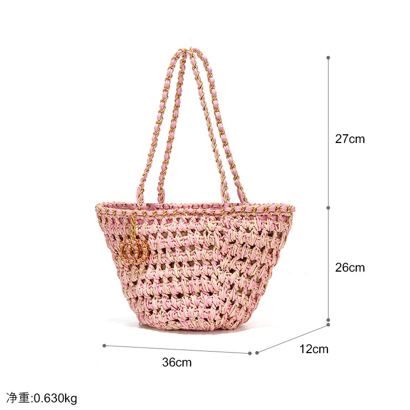 2024 New Portable Top-Hand Bags Classic Style Beach Bag Ladies Straw Shoulder Bag Female Trend Versatile Women's Handbags