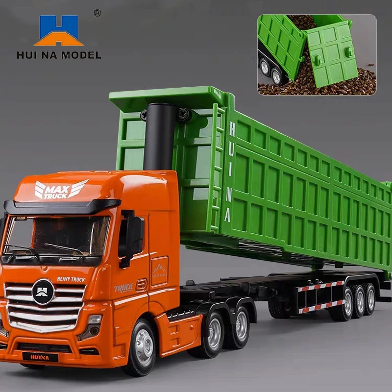 Huina 1:50 Scala Autocarro Con Cassone Ribaltabile Autocarro Con Cassone Ribaltabile Diecast Camion In Lega Modello Ingegneria Auto Auto In Miniatura 