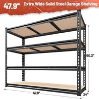 Garage Shelving Heavy Duty Storage Shelves Heavy Duty Shelving 2550LBS Adjustable Metal Shelves for Garage  tool organizer 2