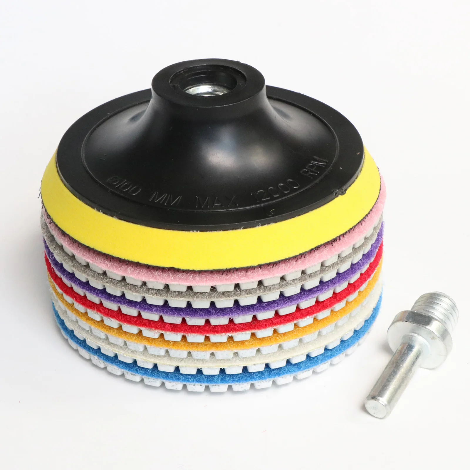 9pcs 3" 4 inch 100mm Diamond Polishing Pads Kit Wet/Dry