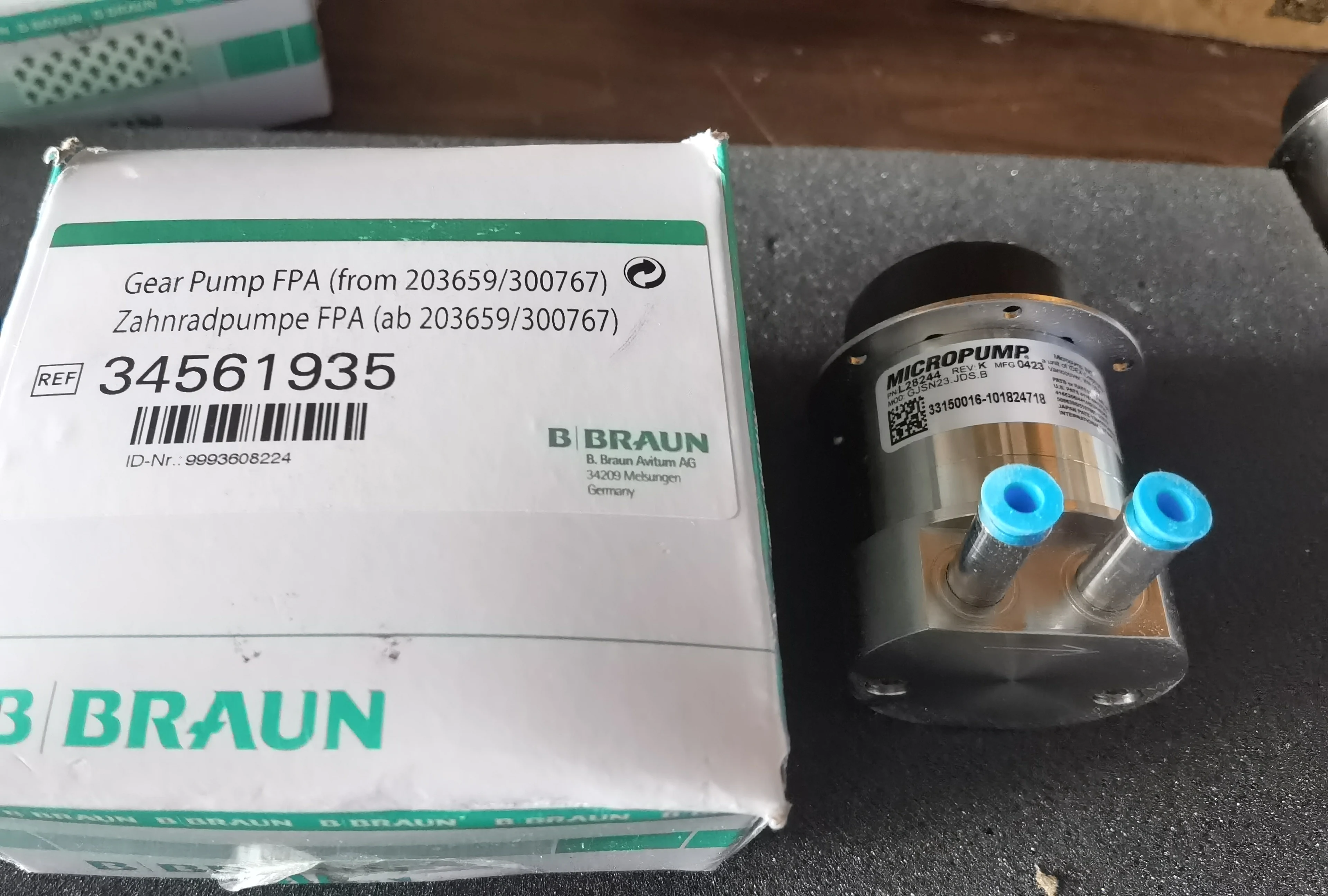 

Gear Pump FPA(from 203659/300767) REF:34561935 for B. Braun New, Original