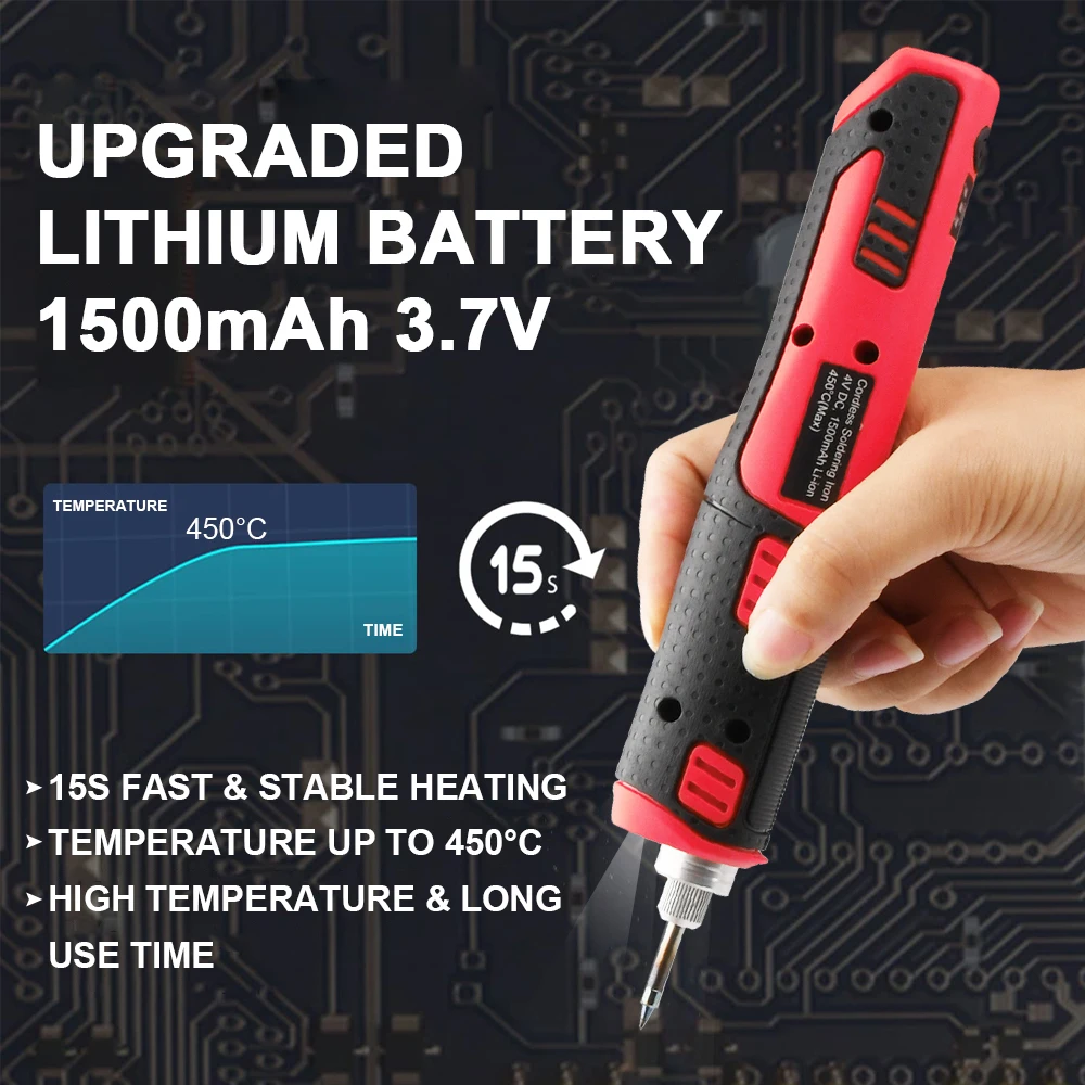 Cordless Soldering Iron 1800mAh Rechargeable Soldering Tool Professional Portable Welding Tool Electronic Soldering Kit image_3
