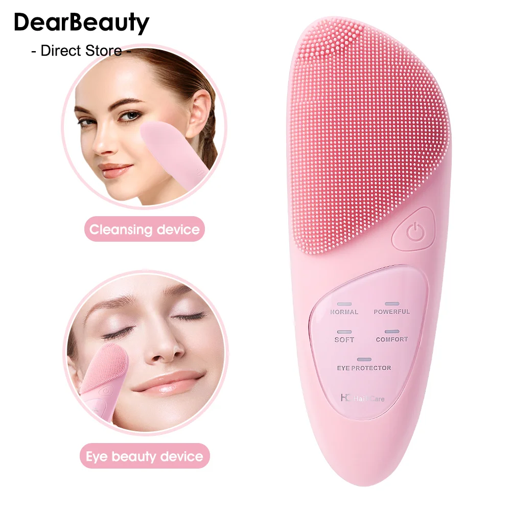 Cleansing Ultrasonic Facial Devices Skin Care Face Cleaning Brushes Eye Massager Silicone Waterproof Face_voghion.com
