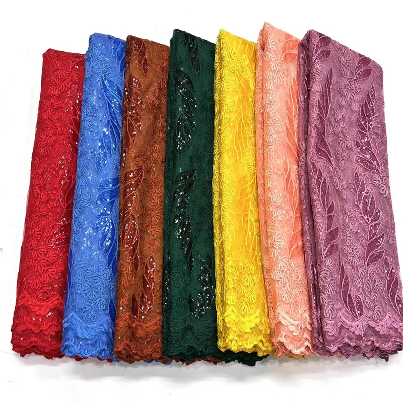 

Африканский тюль, кружевная ткань 2023, Высококачественная вышивка блестками, нигерийское французское Сетчатое кружево, тюль, сетчатая ткань для свадебного шитья
