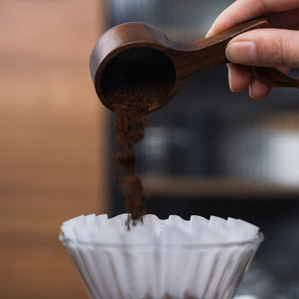 LOVEINUSA Holzlöffel 2er-Set, Langer Griff – Für Kaffee, Tee, Gewürze, Lebensmittelecht