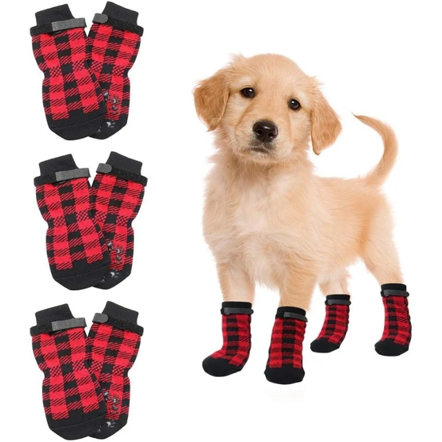 Anti-Slip Dog Socks Adjustable Pet Non-Slip Paw Protection With Paw Pattern  For Puppy Dog Indoor Traction Control Wear On Floor - AliExpress