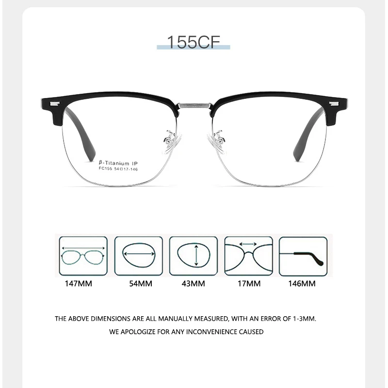 Man Woman Optical Prescription Eyeglasses Fashion Retro Eyeglasses