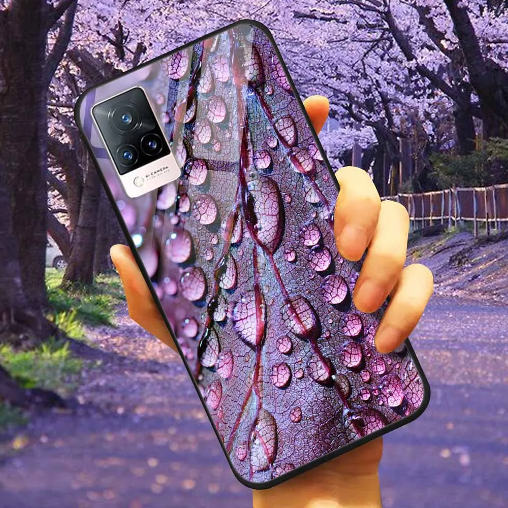 Luxury Protective Soft Bumper Hard Back Phone Case with Tempered Glass