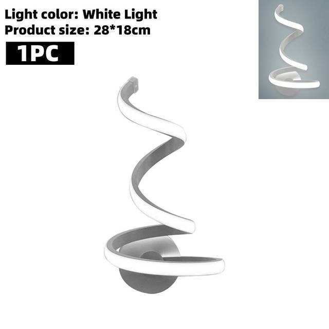 Spiral LED Wall Light Wall Mounted Light Home Bedside Aisle Lighting Bedroom Living Room Stairs Decorative Art Lamp