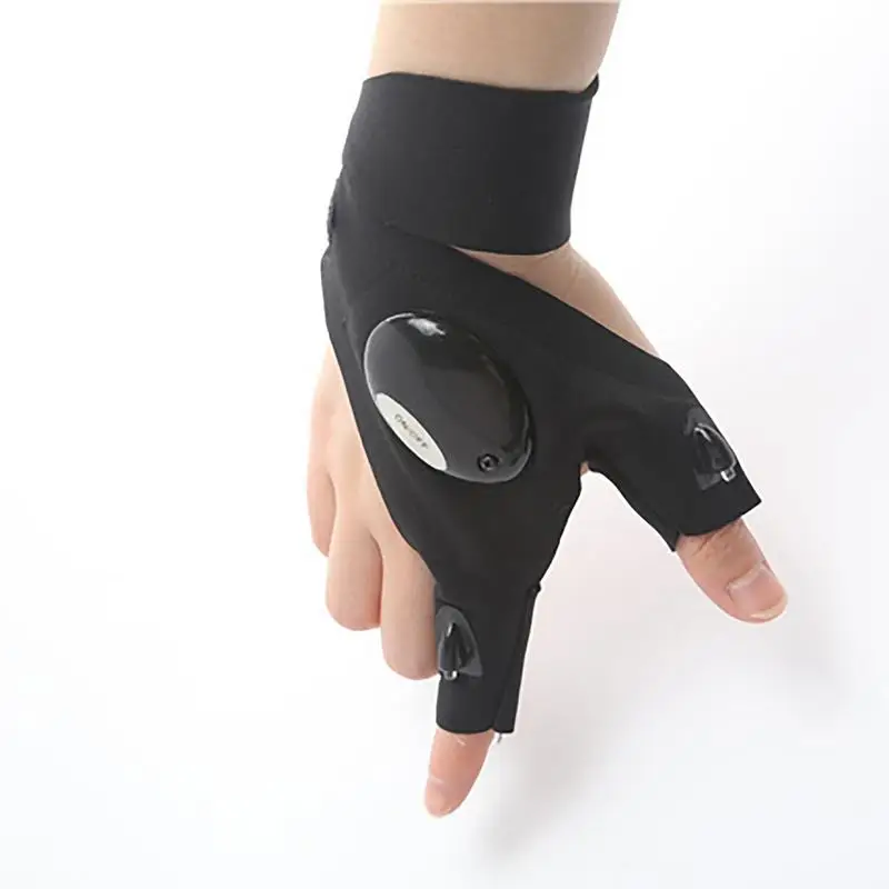Night Light Waterproof Fishing Gloves with LED Flashlight Rescue Tools Outdoor Gear Cycling Practical Durable Fingerless Gloves cycling gloves fingerless gloves fishing gloves