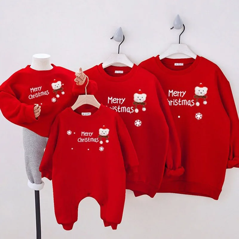 thumbnail image 2 of Conjuntos de Navidad para toda la familia, sudaderas, suéteres, sudaderas con capucha con estampado de renos de dibujos animados, mamelucos para bebés, camisetas de cuello redondo, Navidad, 2 of 5