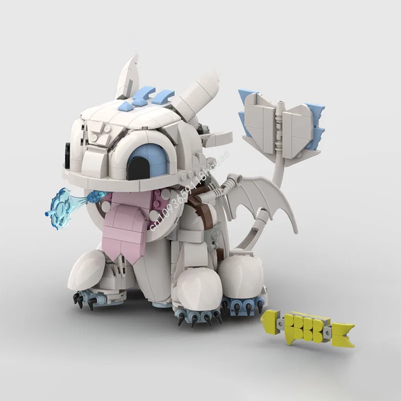 새로운 780pcs Toothlesss Light Fury 모델 빌딩 블록은 드래곤을 ..