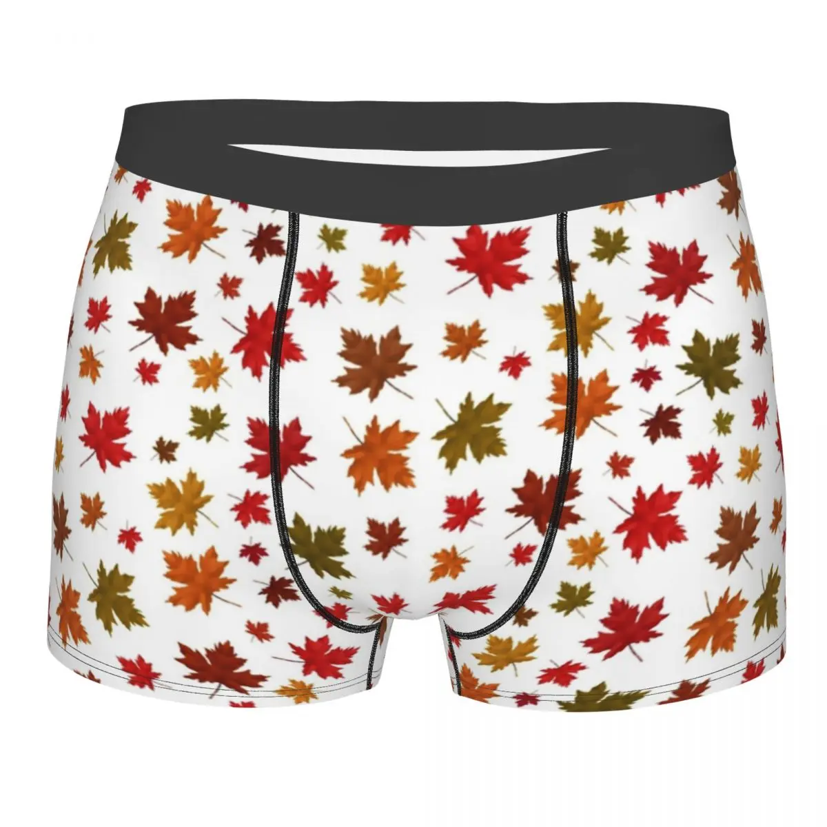 

Man Maple Leaves Pattern Underwear Leaf Hot Boxer Shorts Panties Male Breathable Underpants Plus Size