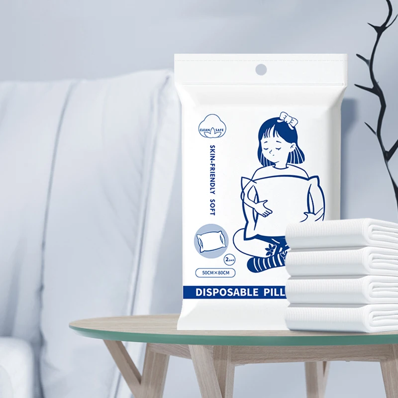 Disposable Pillowcase Household Traveling Hotel Disposable Pillow Case Comfortable Breathable Bedding Portable Pillow Cover 2