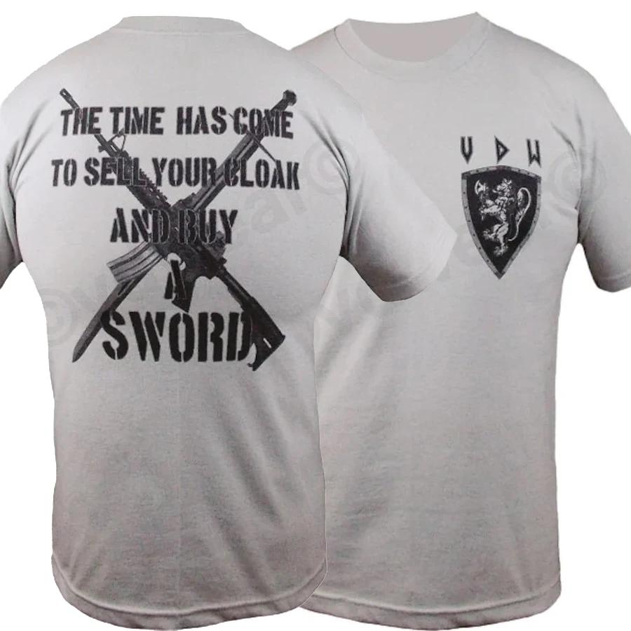 

Sword, с коротким рукавом, 100% хлопок, повседневные футболки, Свободный Топ, размер S-3XL. Профессиональный пистолет, 2-е дополнение, спецназ