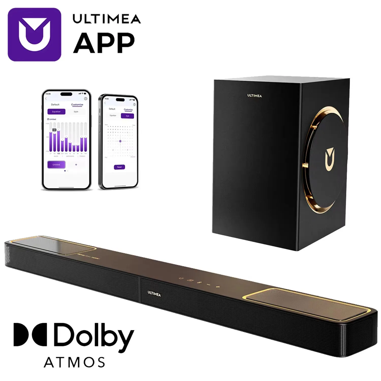 ULTIMEA 3.1.2ch サウンドバー（ドルビーアトモス対応）、6.5インチ