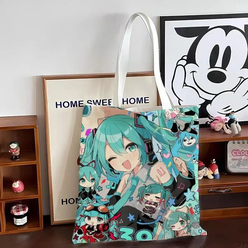 Hatsune Miku Kawaii Cartoon Canvas Bag - Large Capacity Zipper Handbag Gift