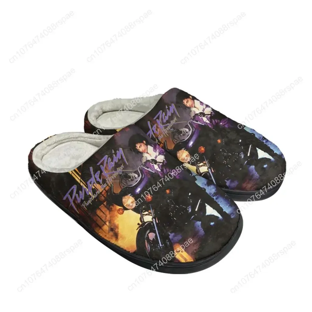 Prince Rogers Nelson Singer Home Cotton Custom Slippers Mens Womens Sandals Plush Casual Keep Warm Shoes Couple Thermal Slipper