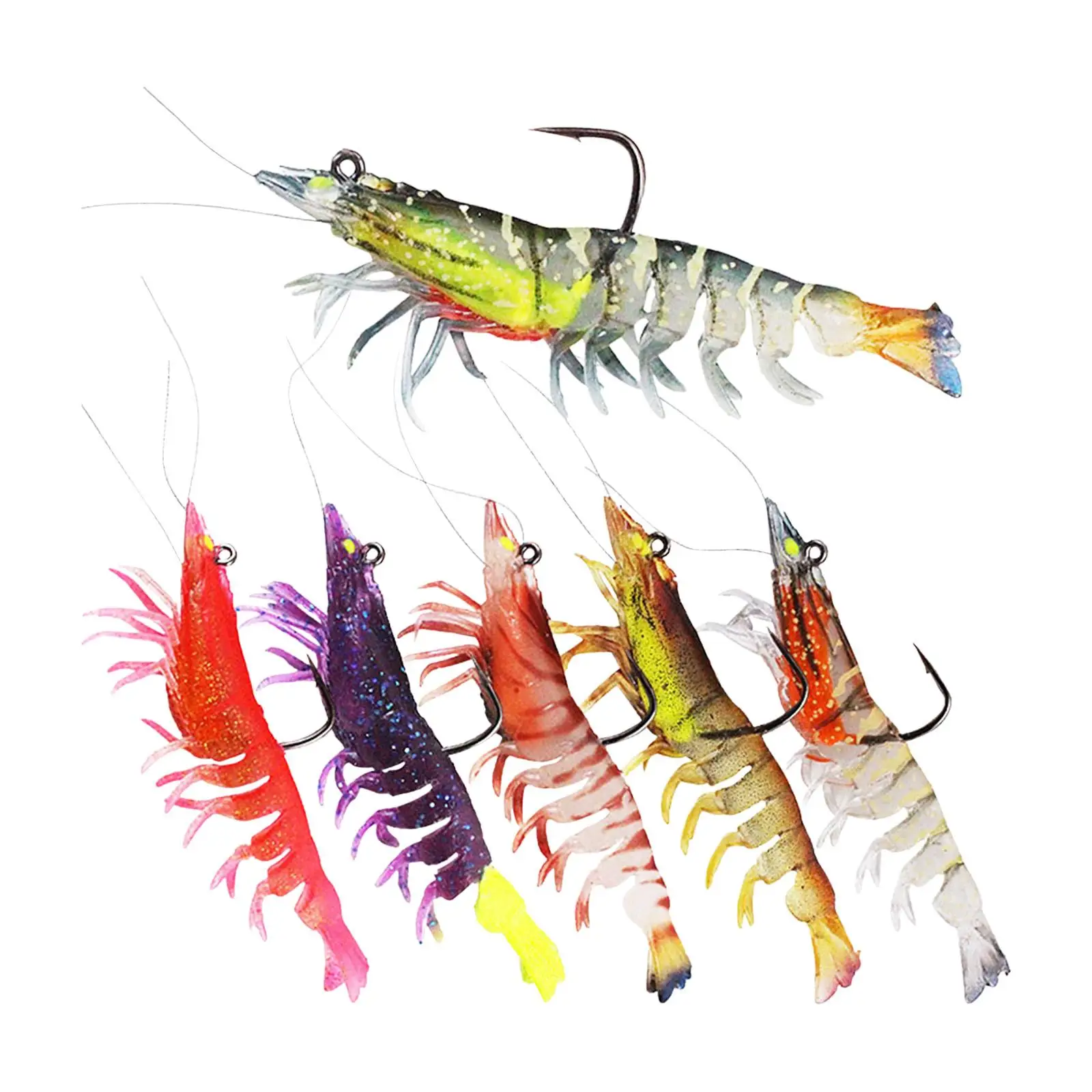 6x Fishing Baits Glow in Dark Weighted Artificial Crawfish Saltwater Fishing