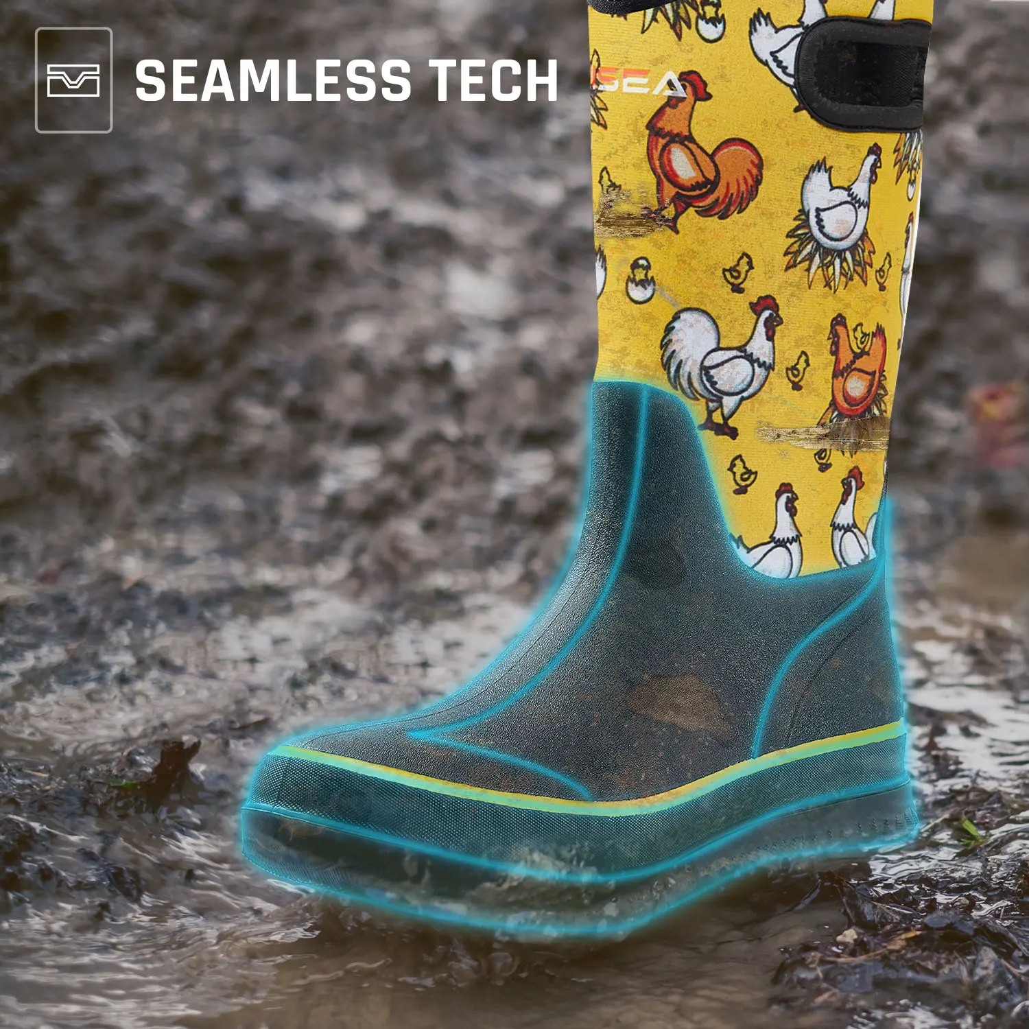 HISEA Rain Boots for Women Mid Calf 