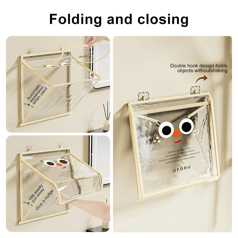 UFORU Bathroom waterproof hanging bag Bathroom bath clothes storage bag storage shelf Dormitory toilet wall hanging artifact 3